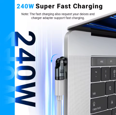 AUFU 540° Rotatable 240W USB-C PD Adapter